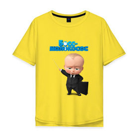 Мужская футболка хлопок Oversize с принтом Boss Baby в Курске, 100% хлопок | свободный крой, круглый ворот, “спинка” длиннее передней части | boss baby | босс | мультфильмы