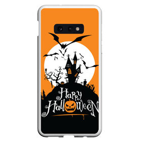 Чехол для Samsung S10E с принтом Happy Halloween в Курске, Силикон | Область печати: задняя сторона чехла, без боковых панелей | cemetery | corpse | flying | forest | gallows | halloween | happy | holiday | house | mice | moon | night | owl | pumpkin | silhouette | tree | виселица | дерево | дом | кладбище | ле | летучие | луна | мертвец | мыши | ночь | праздник | силуэт | сова | с