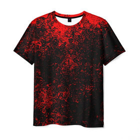 Мужская футболка 3D с принтом Брызги красок(red style) в Курске, 100% полиэфир | прямой крой, круглый вырез горловины, длина до линии бедер | abstraction | color | paint | spray | tie dye | абстракция | брызги красок | всплеск красок | капли красок | текстуры