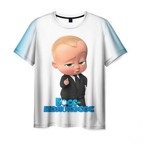 Мужская футболка 3D с принтом Boss Baby в Курске, 100% полиэфир | прямой крой, круглый вырез горловины, длина до линии бедер | boss baby | босс | молокосос | мультфильмы