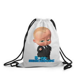 Рюкзак-мешок 3D с принтом Boss Baby в Курске, 100% полиэстер | плотность ткани — 200 г/м2, размер — 35 х 45 см; лямки — толстые шнурки, застежка на шнуровке, без карманов и подкладки | boss baby | босс | молокосос | мультфильмы