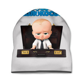 Шапка 3D с принтом Boss Baby в Курске, 100% полиэстер | универсальный размер, печать по всей поверхности изделия | Тематика изображения на принте: boss baby | босс | молокосос | мультфильмы