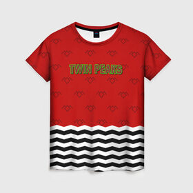 Женская футболка 3D с принтом Twin Peaks Red Room в Курске, 100% полиэфир ( синтетическое хлопкоподобное полотно) | прямой крой, круглый вырез горловины, длина до линии бедер | red room | twin peaks | красная комната | купер | сериалы | твин пикс
