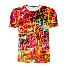 Мужская футболка 3D спортивная с принтом Light creative в Курске, 100% полиэстер с улучшенными характеристиками | приталенный силуэт, круглая горловина, широкие плечи, сужается к линии бедра | abstract | colorful | electric | energy | light | абстракция | вет | цвет | электрик | энергия