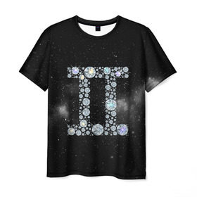 Мужская футболка 3D с принтом Бдизнецы в Курске, 100% полиэфир | прямой крой, круглый вырез горловины, длина до линии бедер | Тематика изображения на принте: близнецы | звезды | знаки зодиака | космос | созвездие