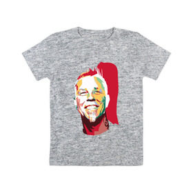Детская футболка хлопок с принтом James Hetfield в Курске, 100% хлопок | круглый вырез горловины, полуприлегающий силуэт, длина до линии бедер | hetfield | metal | metallica | music | rock | рок