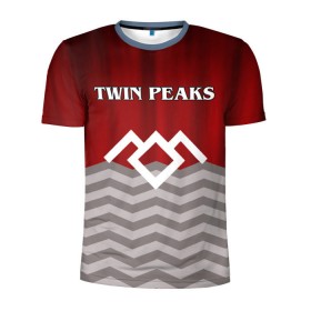 Мужская футболка 3D спортивная с принтом Twin Peaks в Курске, 100% полиэстер с улучшенными характеристиками | приталенный силуэт, круглая горловина, широкие плечи, сужается к линии бедра | Тематика изображения на принте: twin peaks | арт | лого | полосы | сериал | твин пикс | текстура | фильмы