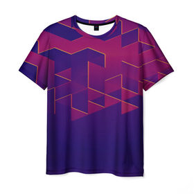 Мужская футболка 3D с принтом Absraction night в Курске, 100% полиэфир | прямой крой, круглый вырез горловины, длина до линии бедер | abstraction | pattern | triangle | абстракция | кубики | текстуры | треугольники