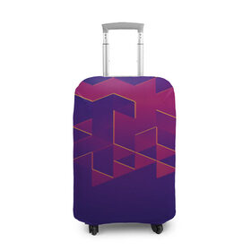 Чехол для чемодана 3D с принтом Absraction night в Курске, 86% полиэфир, 14% спандекс | двустороннее нанесение принта, прорези для ручек и колес | abstraction | pattern | triangle | абстракция | кубики | текстуры | треугольники