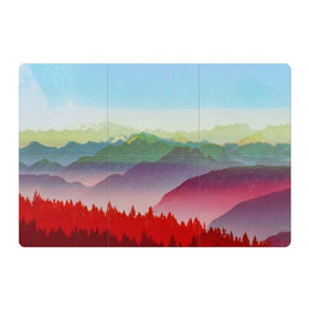Магнитный плакат 3Х2 с принтом Радужный пейзаж в Курске, Полимерный материал с магнитным слоем | 6 деталей размером 9*9 см | горы | деревья | дождь | лес | массив | небо | природа | рельеф | скалы | яркий