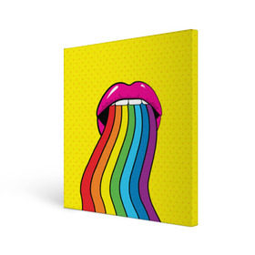 Холст квадратный с принтом Pop art в Курске, 100% ПВХ |  | fun | lip color | mouth | pop art | rainbow | reggae | spectrum | style | summer | teeth | yellow | веселье | губы | желтый | зубы | лето | поп арт | радуга | рот | спектр | стиль | цвет