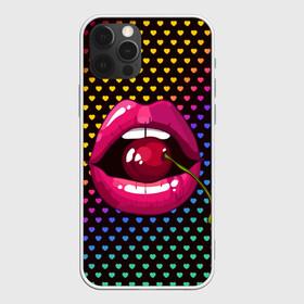 Чехол для iPhone 12 Pro с принтом Pop art в Курске, силикон | область печати: задняя сторона чехла, без боковых панелей | cherry | colorful | fashion | funny | gesture | lips | lipstick | makeup | mouth | pop art | rainbow | style | веселый | вишенка | вишня | губы | жест | зубы | клубный | любовь | макияж | мода | помада | поп арт | прикольный | радуга | рот | стиль | страс