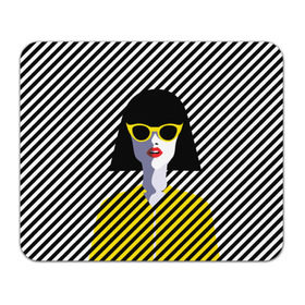 Коврик прямоугольный с принтом Pop art girl в Курске, натуральный каучук | размер 230 х 185 мм; запечатка лицевой стороны | abstraction | bright | color | fashion | hair | lines | lips | pop art | rack | red | style | yellow | абстракция | губы | желтый | каре | красный | линии | мода | очки | поп арт | прическа | стиль | цвет | яркий
