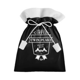 Подарочный 3D мешок с принтом Twin Peaks Coffee в Курске, 100% полиэстер | Размер: 29*39 см | twin peaks | арт | купер | сериал | твин пикс | фильмы | черно белые