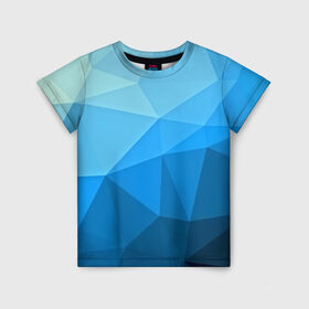 Детская футболка 3D с принтом geometric blue в Курске, 100% гипоаллергенный полиэфир | прямой крой, круглый вырез горловины, длина до линии бедер, чуть спущенное плечо, ткань немного тянется | abstraction | абстракция | геометрия | грани | линии | полигоны | розовый | сочетания | текстура | треугольники