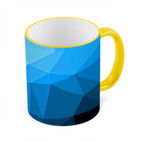 Кружка 3D с принтом geometric blue в Курске, керамика | ёмкость 330 мл | abstraction | абстракция | геометрия | грани | линии | полигоны | розовый | сочетания | текстура | треугольники