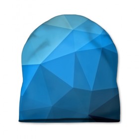 Шапка 3D с принтом geometric blue в Курске, 100% полиэстер | универсальный размер, печать по всей поверхности изделия | abstraction | абстракция | геометрия | грани | линии | полигоны | розовый | сочетания | текстура | треугольники