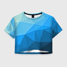 Женская футболка 3D укороченная с принтом geometric blue в Курске, 100% полиэстер | круглая горловина, длина футболки до линии талии, рукава с отворотами | abstraction | абстракция | геометрия | грани | линии | полигоны | розовый | сочетания | текстура | треугольники