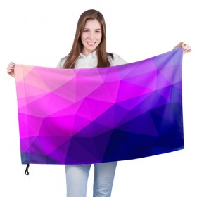 Флаг 3D с принтом Geometrica в Курске, 100% полиэстер | плотность ткани — 95 г/м2, размер — 67 х 109 см. Принт наносится с одной стороны | abstraction | абстракция | геометрия | грани | линии | полигоны | розовый | сочетания | текстура | треугольники