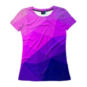 Женская футболка 3D с принтом Geometrica в Курске, 100% полиэфир ( синтетическое хлопкоподобное полотно) | прямой крой, круглый вырез горловины, длина до линии бедер | abstraction | абстракция | геометрия | грани | линии | полигоны | розовый | сочетания | текстура | треугольники
