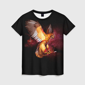 Женская футболка 3D с принтом Fantasy bird в Курске, 100% полиэфир ( синтетическое хлопкоподобное полотно) | прямой крой, круглый вырез горловины, длина до линии бедер | game | беркут | игра | игрок | лук и стрелы | орёл | птица | сокол | фэнтези
