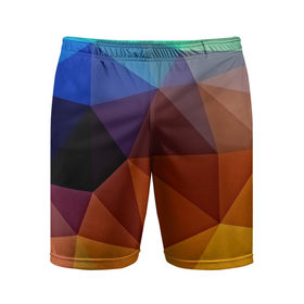 Мужские шорты 3D спортивные с принтом Цветные стёкла в Курске,  |  | Тематика изображения на принте: abstraction | абстракция | геометрия | грани | линии | полигоны | розовый | сочетания | текстура | треугольники