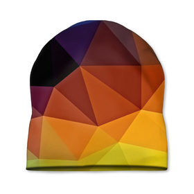 Шапка 3D с принтом Цветные стёкла в Курске, 100% полиэстер | универсальный размер, печать по всей поверхности изделия | Тематика изображения на принте: abstraction | абстракция | геометрия | грани | линии | полигоны | розовый | сочетания | текстура | треугольники