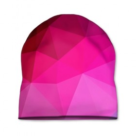 Шапка 3D с принтом Pink Polygon в Курске, 100% полиэстер | универсальный размер, печать по всей поверхности изделия | Тематика изображения на принте: 