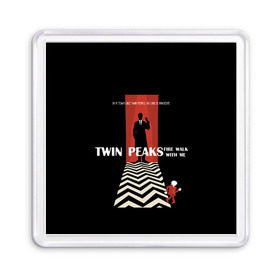 Магнит 55*55 с принтом Twin Peaks в Курске, Пластик | Размер: 65*65 мм; Размер печати: 55*55 мм | Тематика изображения на принте: twin peaks | агент дейл  купер | арт | сериал | твин пикс | фильмы