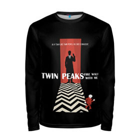 Мужской лонгслив 3D с принтом Twin Peaks в Курске, 100% полиэстер | длинные рукава, круглый вырез горловины, полуприлегающий силуэт | Тематика изображения на принте: twin peaks | агент дейл  купер | арт | сериал | твин пикс | фильмы