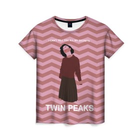 Женская футболка 3D с принтом Твин Пикс в Курске, 100% полиэфир ( синтетическое хлопкоподобное полотно) | прямой крой, круглый вырез горловины, длина до линии бедер | twin peaks | арт | сериал | твин пикс | фильмы