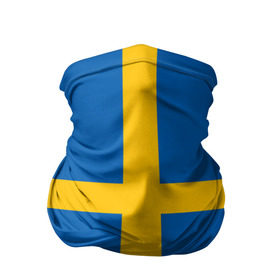 Бандана-труба 3D с принтом Флаг Швеции в Курске, 100% полиэстер, ткань с особыми свойствами — Activecool | плотность 150‒180 г/м2; хорошо тянется, но сохраняет форму | flag | sverige | sweden | флаг | швеция