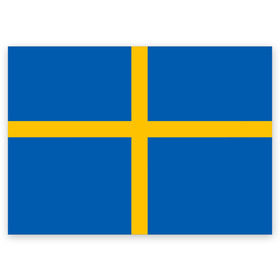 Поздравительная открытка с принтом Флаг Швеции в Курске, 100% бумага | плотность бумаги 280 г/м2, матовая, на обратной стороне линовка и место для марки
 | Тематика изображения на принте: flag | sverige | sweden | флаг | швеция