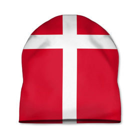 Шапка 3D с принтом Флаг Дании в Курске, 100% полиэстер | универсальный размер, печать по всей поверхности изделия | danmark | denmark | flag | дания | флаг