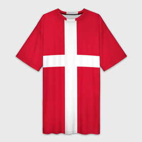 Платье-футболка 3D с принтом Флаг Дании в Курске,  |  | danmark | denmark | flag | дания | флаг