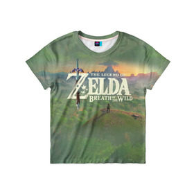 Детская футболка 3D с принтом The Legend of Zelda в Курске, 100% гипоаллергенный полиэфир | прямой крой, круглый вырез горловины, длина до линии бедер, чуть спущенное плечо, ткань немного тянется | breath of the wild | the legend of zelda