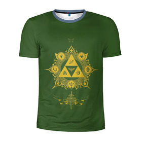 Мужская футболка 3D спортивная с принтом The Legend of Zelda в Курске, 100% полиэстер с улучшенными характеристиками | приталенный силуэт, круглая горловина, широкие плечи, сужается к линии бедра | breath of the wild | зельда | земля хайрул | линк