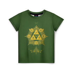 Детская футболка 3D с принтом The Legend of Zelda в Курске, 100% гипоаллергенный полиэфир | прямой крой, круглый вырез горловины, длина до линии бедер, чуть спущенное плечо, ткань немного тянется | breath of the wild | зельда | земля хайрул | линк