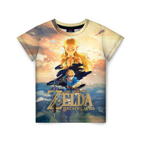 Детская футболка 3D с принтом The Legend of Zelda в Курске, 100% гипоаллергенный полиэфир | прямой крой, круглый вырез горловины, длина до линии бедер, чуть спущенное плечо, ткань немного тянется | Тематика изображения на принте: breath of the wild | the legend of zelda