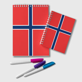 Блокнот с принтом Флаг Норвегии в Курске, 100% бумага | 48 листов, плотность листов — 60 г/м2, плотность картонной обложки — 250 г/м2. Листы скреплены удобной пружинной спиралью. Цвет линий — светло-серый
 | Тематика изображения на принте: flag | norge | norway | норвегия | флаг