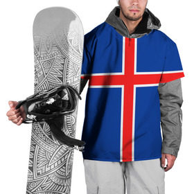 Накидка на куртку 3D с принтом Флаг Исландии в Курске, 100% полиэстер |  | flag | iceland | island | исландия | флаг