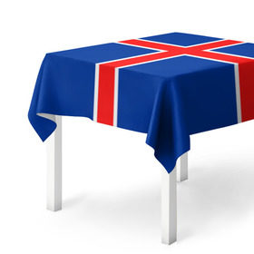 Скатерть 3D с принтом Флаг Исландии в Курске, 100% полиэстер (ткань не мнется и не растягивается) | Размер: 150*150 см | Тематика изображения на принте: flag | iceland | island | исландия | флаг