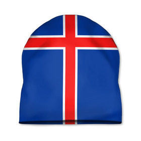 Шапка 3D с принтом Флаг Исландии в Курске, 100% полиэстер | универсальный размер, печать по всей поверхности изделия | flag | iceland | island | исландия | флаг