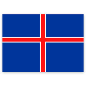 Поздравительная открытка с принтом Флаг Исландии в Курске, 100% бумага | плотность бумаги 280 г/м2, матовая, на обратной стороне линовка и место для марки
 | flag | iceland | island | исландия | флаг
