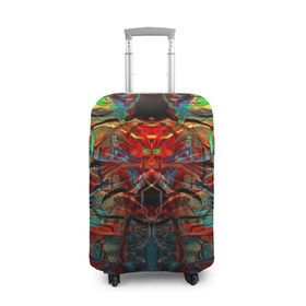 Чехол для чемодана 3D с принтом psychedelic в Курске, 86% полиэфир, 14% спандекс | двустороннее нанесение принта, прорези для ручек и колес | abstraction | color | spray | абстракция | волны | краска | краски | линии | оптические | полосы | разводы | узоры | фрактал | цветные