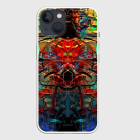 Чехол для iPhone 13 с принтом psychedelic в Курске,  |  | abstraction | color | spray | абстракция | волны | краска | краски | линии | оптические | полосы | разводы | узоры | фрактал | цветные