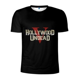 Мужская футболка 3D спортивная с принтом Hollywood Undead в Курске, 100% полиэстер с улучшенными характеристиками | приталенный силуэт, круглая горловина, широкие плечи, сужается к линии бедра | five | hollywood undead | v