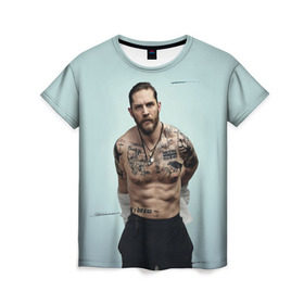 Женская футболка 3D с принтом Tom Hardy в Курске, 100% полиэфир ( синтетическое хлопкоподобное полотно) | прямой крой, круглый вырез горловины, длина до линии бедер | tom hardy | актеры | том харди