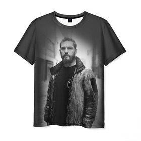 Мужская футболка 3D с принтом Tom Hardy в Курске, 100% полиэфир | прямой крой, круглый вырез горловины, длина до линии бедер | tom hardy | актеры | том харди