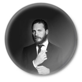 Значок с принтом Tom Hardy в Курске,  металл | круглая форма, металлическая застежка в виде булавки | Тематика изображения на принте: tom hardy | актеры | том харди